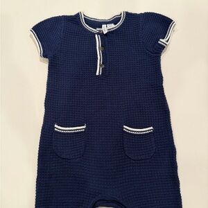 Janie and Jack Blue Knit Baby Outfit